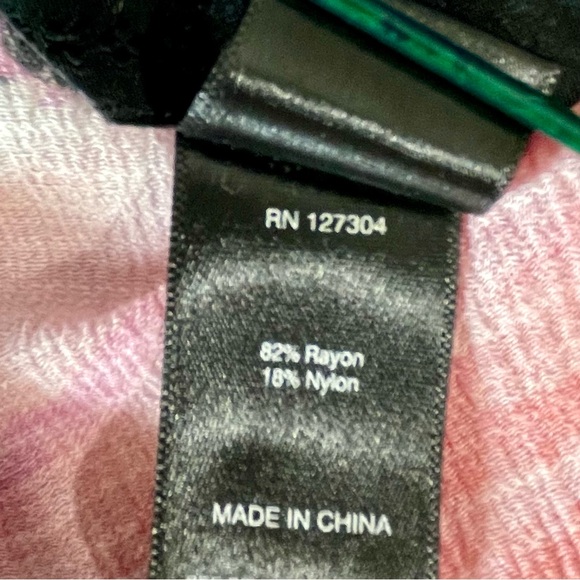 Ali Mikes Multi-colored Bell Sleeve Wire Point Collar Abstract Blouse Sz L - Picture 8 of 9